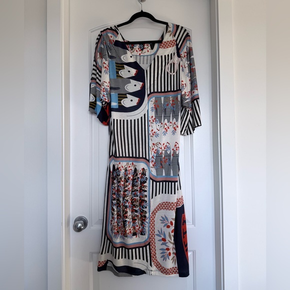 Henrik Vibskov Maximalism Abstract Pattern Drop Sleeve Dress size Large - Picture 4 of 13